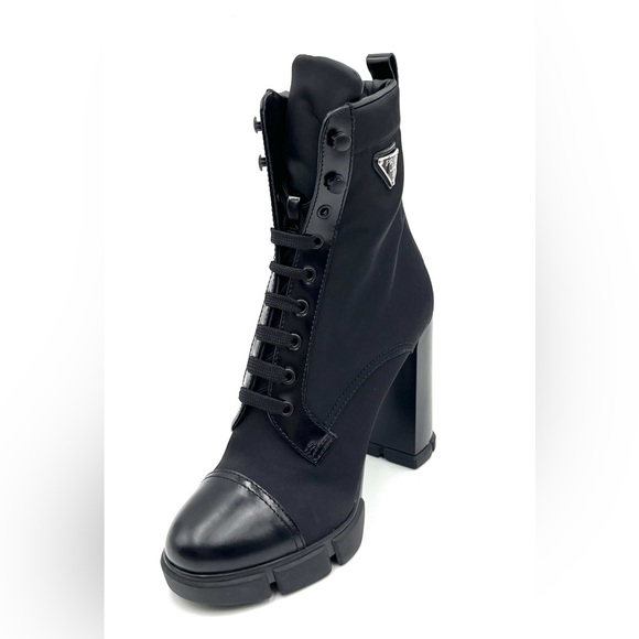 Prada 110 Leather & Nylon Hiker Booties - Picture 2 of 7
